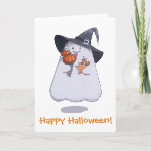Funny Ghost / Happy Halloween Card