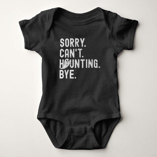 Funny Ghost Haunting Retro Halloween  Baby Bodysuit (Front)