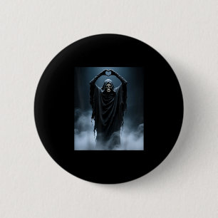 Funny ghost heart hands scary face halloween 6 cm round badge