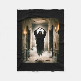 Funny ghost heart hands scary face halloween fleece blanket
