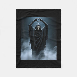 Funny ghost heart hands scary face halloween fleece blanket