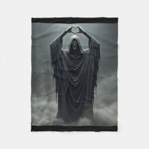 Funny ghost heart hands scary face halloween fleece blanket