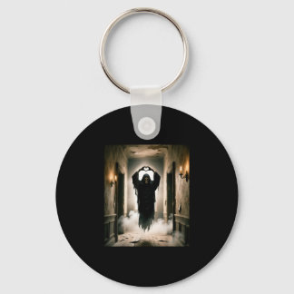 Funny ghost heart hands scary face halloween key ring