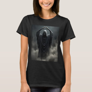 Funny ghost heart hands scary face halloween T-Shirt