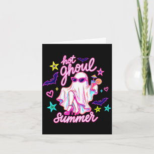 Funny ghost hot ghoul summer vacation halloween card