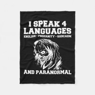 Funny Ghost Hunting Shirt Sarcastic Paranormal Gho Fleece Blanket