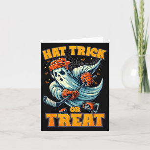 Funny Ghost Ice Hockey Player Halloween Costume Me Card