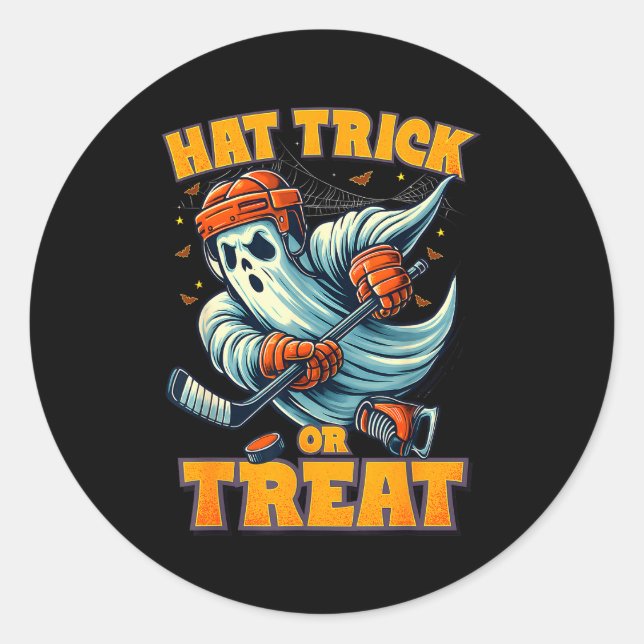 Funny Ghost Ice Hockey Player Halloween Costume Me Classic Round Sticker (Front)