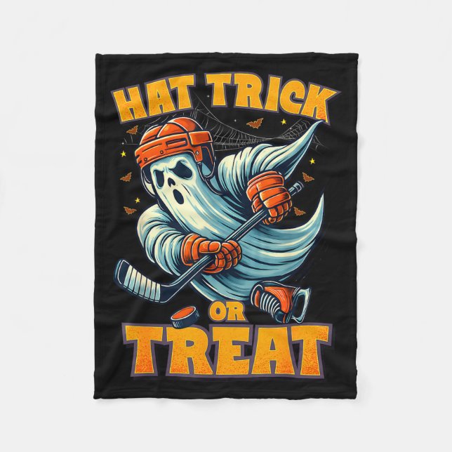 Funny Ghost Ice Hockey Player Halloween Costume Me Fleece Blanket (Front)