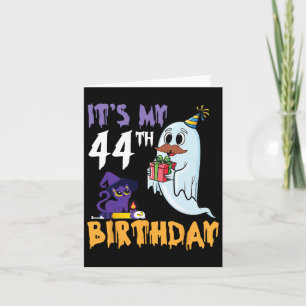 Funny Ghost It's My 44th Birthday Halloween Party Card