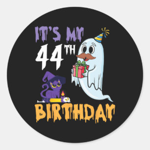 Funny Ghost It's My 44th Birthday Halloween Party Classic Round Sticker