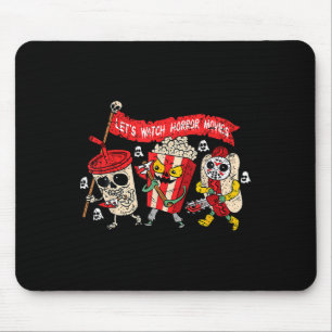 Funny Ghost Lets Watch Horror Movies Halloween Ske Mouse Pad