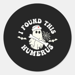 Funny Ghost Nurse Halloween  Classic Round Sticker