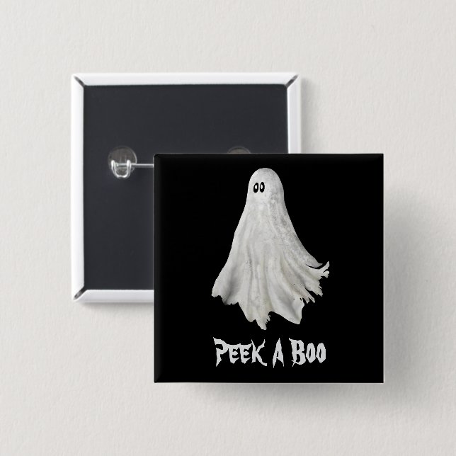 Funny Ghost Of Halloween Past Drawing 15 Cm Square Badge (Front & Back)