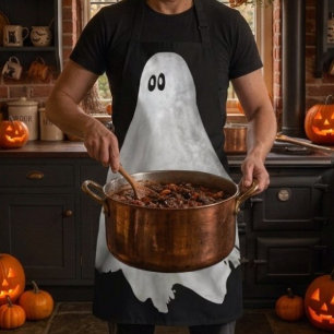 Funny Ghost Of Halloween Past Drawing Apron
