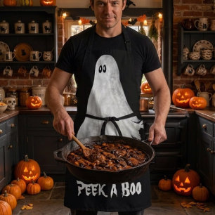 Funny Ghost Of Halloween Past Drawing Apron