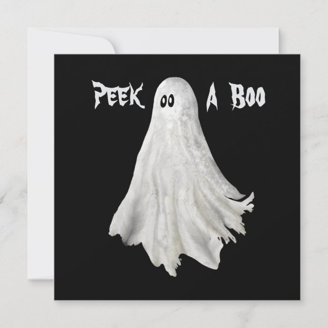 Funny Ghost Of Halloween Past Drawing Card (Front)