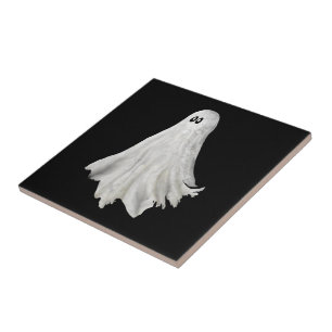 Funny Ghost Of Halloween Past Drawing Ceramic Tile