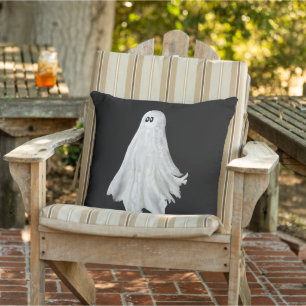 Funny Ghost Of Halloween Past Drawing Cushion