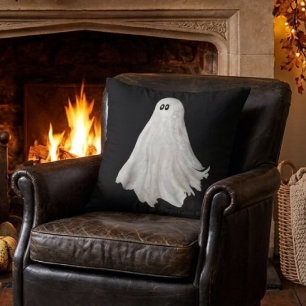 Funny Ghost Of Halloween Past Drawing Cushion