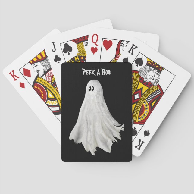 Funny Ghost Of Halloween Past Drawing  Playing Cards (Back)