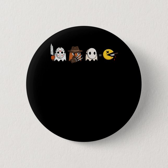 Funny ghost parody of Halloween gamers 6 Cm Round Badge (Front)