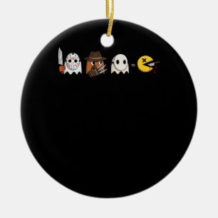 Funny ghost parody of Halloween gamers Ceramic Ornament