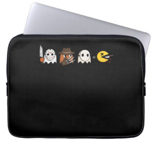 Funny ghost parody of Halloween gamers Laptop Sleeve