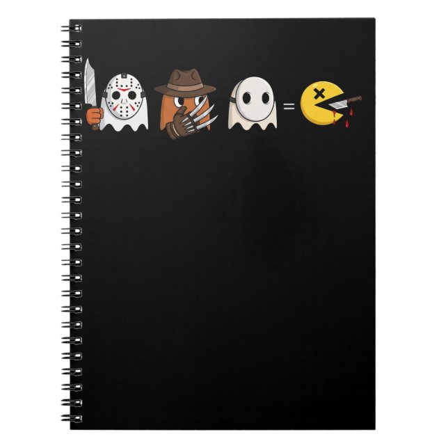 Funny ghost parody of Halloween gamers Notebook (Front)