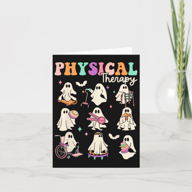 Funny Ghost Physical Therapy Pt Physical Therapist Card (Front)