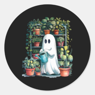 Funny Ghost Plants Spooky Season Trick Or Treat Ha Classic Round Sticker