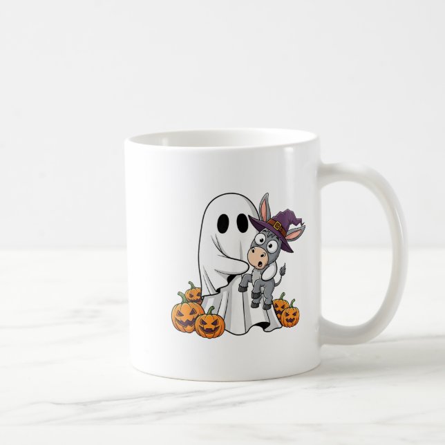 Funny Ghost Pumpkin Halloween Kids Mens Womens  Coffee Mug (Right)