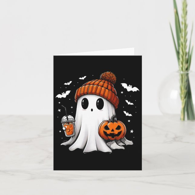 Funny Ghost Pumpkin Jack O Latern Spooky Season Ha Card (Front)