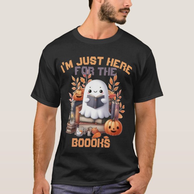 Funny ghost puns  book fall Halloween T-Shirt (Front)