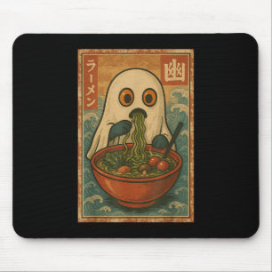 Funny Ghost Ramen Japanese Anime Retro Kawaii For Mouse Pad