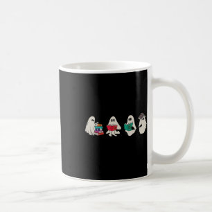 Funny Ghost Reading Books Cute Spooky Halloween Bo Coffee Mug