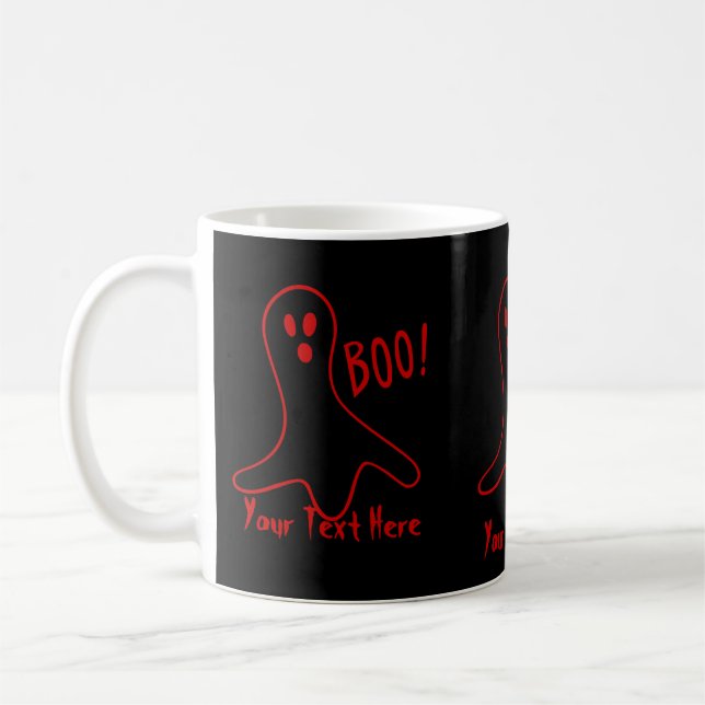 funny ghost shouting boo halloween graphics design coffee mug (Left)
