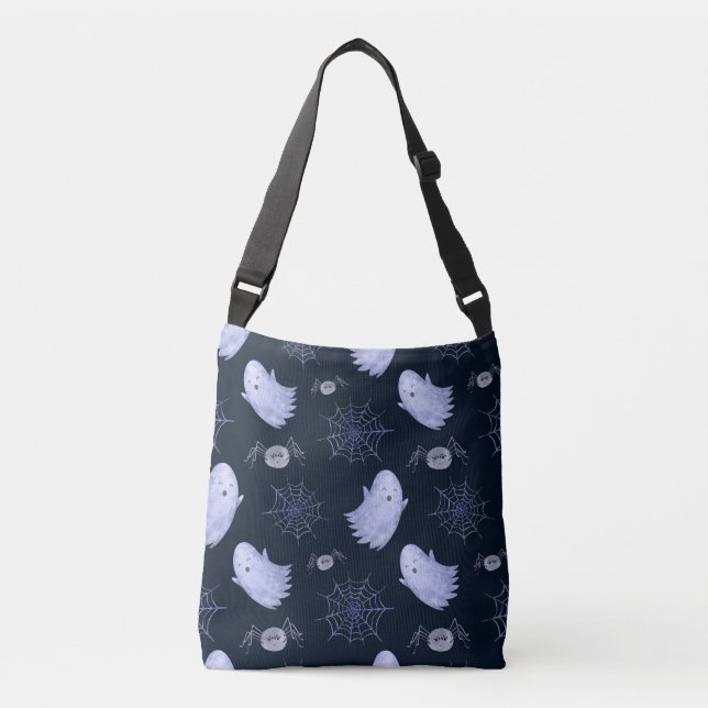 Funny Ghost Spider Halloween Pattern. Crossbody Bag (Front)