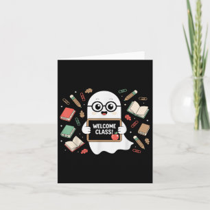 Funny Ghost Teacher Back To School Halloween Men C Card