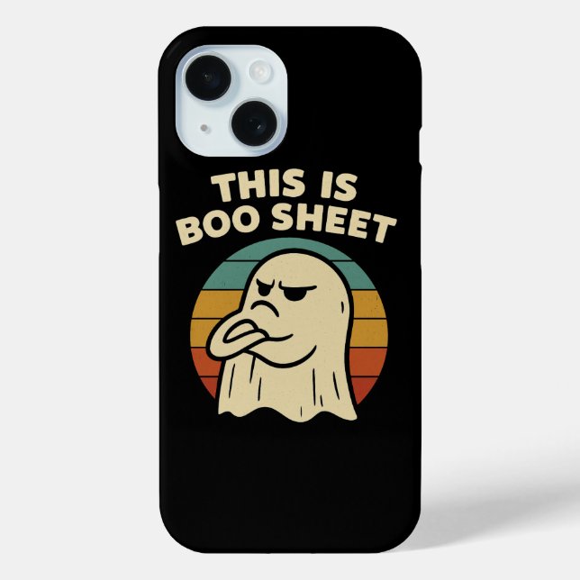 Funny Ghost "This Is Boo Sheet" Retro Halloween Case-Mate iPhone Case (Back)