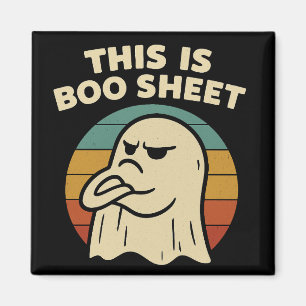 Funny Ghost "This Is Boo Sheet" Retro Halloween Magnet