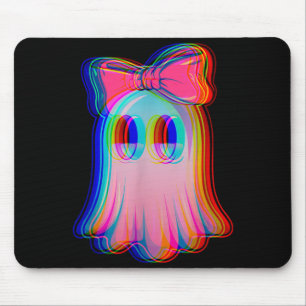 Funny Ghost Trippy Vaporwave Halloween Techno Rave Mouse Pad
