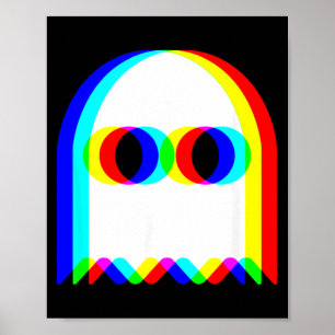 Funny Ghost Trippy Vaporwave Halloween Techno Rave Poster