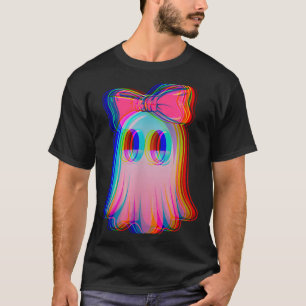 Funny Ghost Trippy Vaporwave Halloween Techno Rave T-Shirt