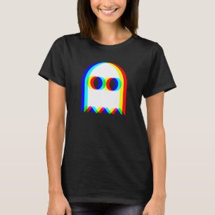 Funny Ghost Trippy Vaporwave Halloween Techno Rave T-Shirt