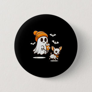 Funny Ghost Walking Chihuahua Dog Halloween Women 6 Cm Round Badge