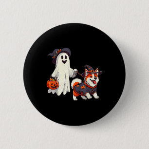 Funny Ghost Walking Dog Ghost Dog Halloween Night 6 Cm Round Badge