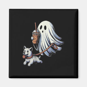Funny Ghost Walking Dog Ghost Dog Halloween Night Magnet