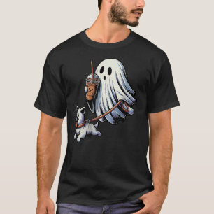 Funny Ghost Walking Dog ghost dog halloween Night T-Shirt