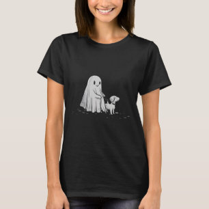 Funny Ghost Walking Dog Spooky Season Halloween T-Shirt